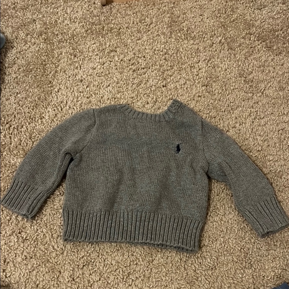 Polo by Ralph Lauren grey knit sweater